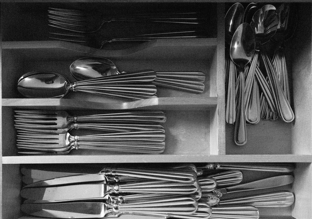 Flatware in the drawer by cristinaledesma33