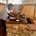 Preparing curry. 