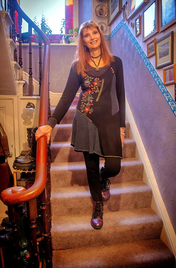 Kitty on the stairs by swillinbillyflynn