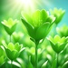 Green flowers fill the frame...