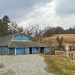 A blue barn