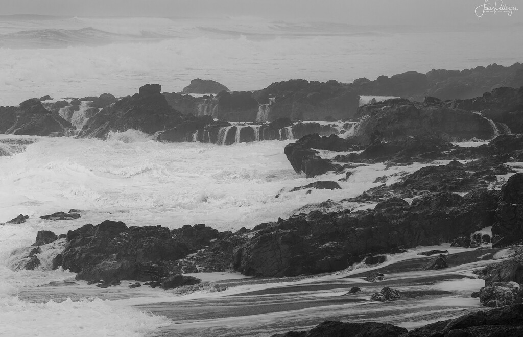 Black and White Stormy Sea by jgpittenger