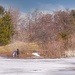 Enjoying a Sunny, but Chilly, Day by the Pond