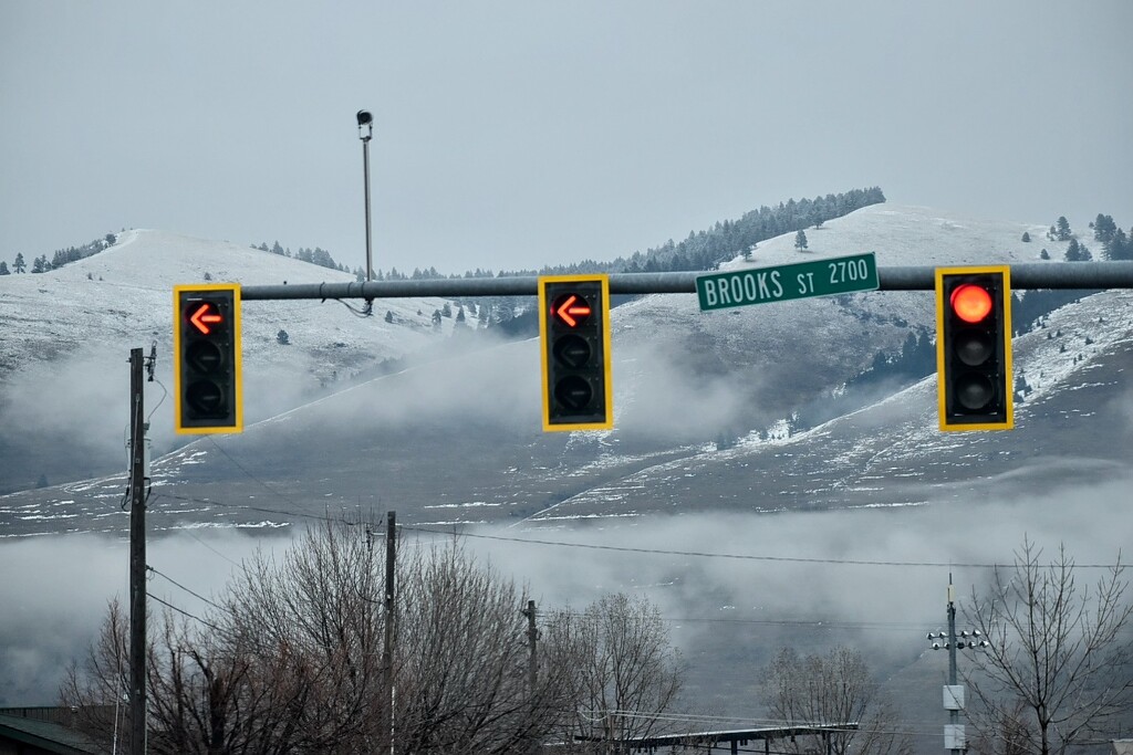 Misty Day In Missoula  by bjywamer