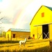 Yellow Barn Beneath the Rainbow