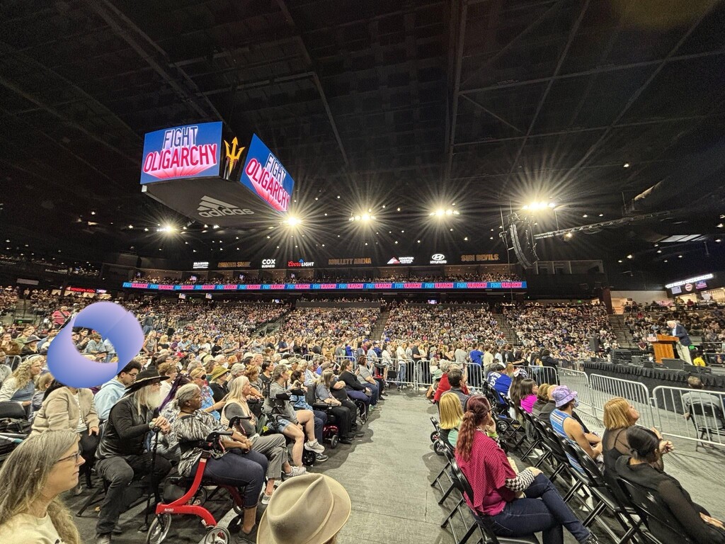 My husband in the crowd at the AOC/Bernie rally yesterday by blueberry1222