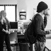 Student and Art teacher