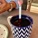 A pink heart in my tea. 