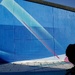 Biking by the mural