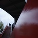 Red bridge from the bottom