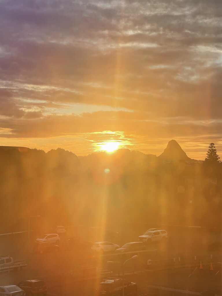 Sunset over Paritutu by dkbarnett