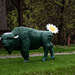 Green buffalo and daisy