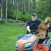 Man, dog and beast