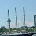 Sailboat De Eendracht has a new mast: the Euromast
