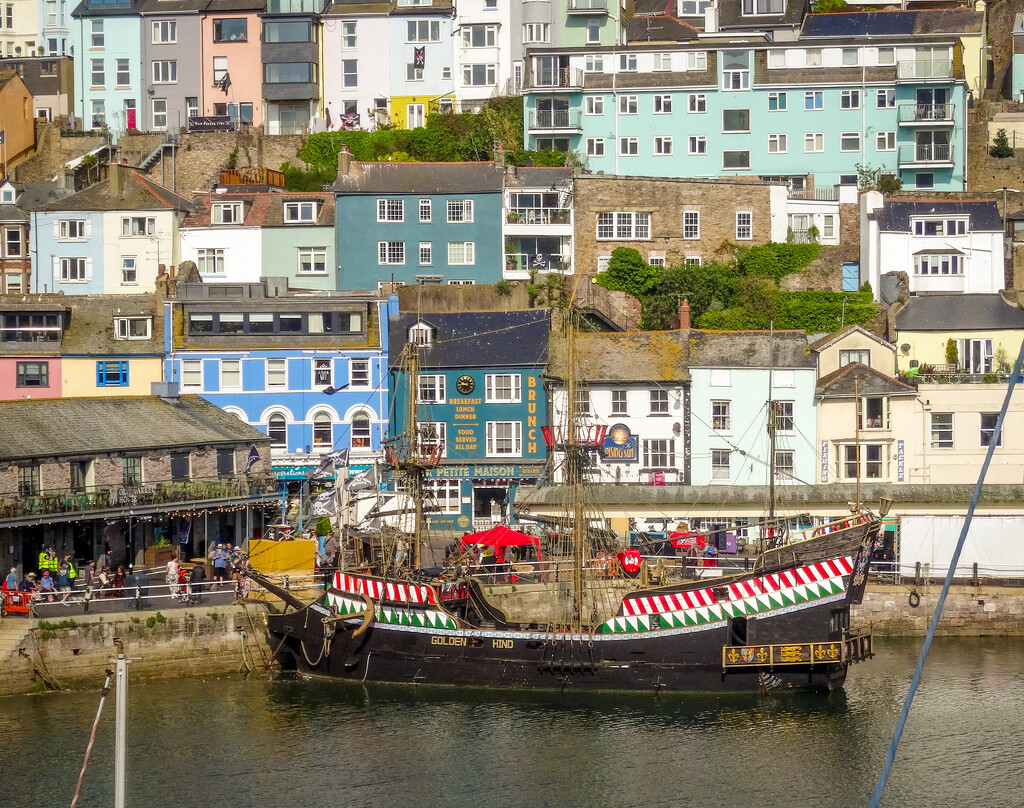 The Golden Hind in Brixham Harbour by swillinbillyflynn