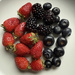 half red and half black berries