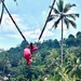 Swinging. 