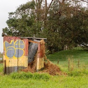 9th May 2025 - Old bus shelter half and half