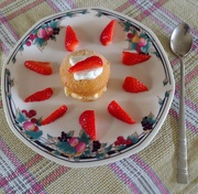 31st May 2025 - Mini Victoria sponge cake with strawberries!