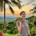 Alix and the coconut. 