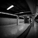fish eye waiting for the subway`