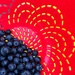 RED COLANDER and BLUEBERRIES 