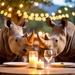 Romantic dinner for Rhinos...  (AI)