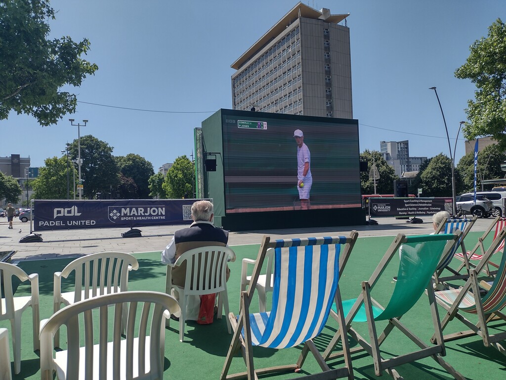 Enjoying watching Wimbledon tennis in Plymouth  by aimeebarr