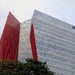 Red-coloured diagonal slit