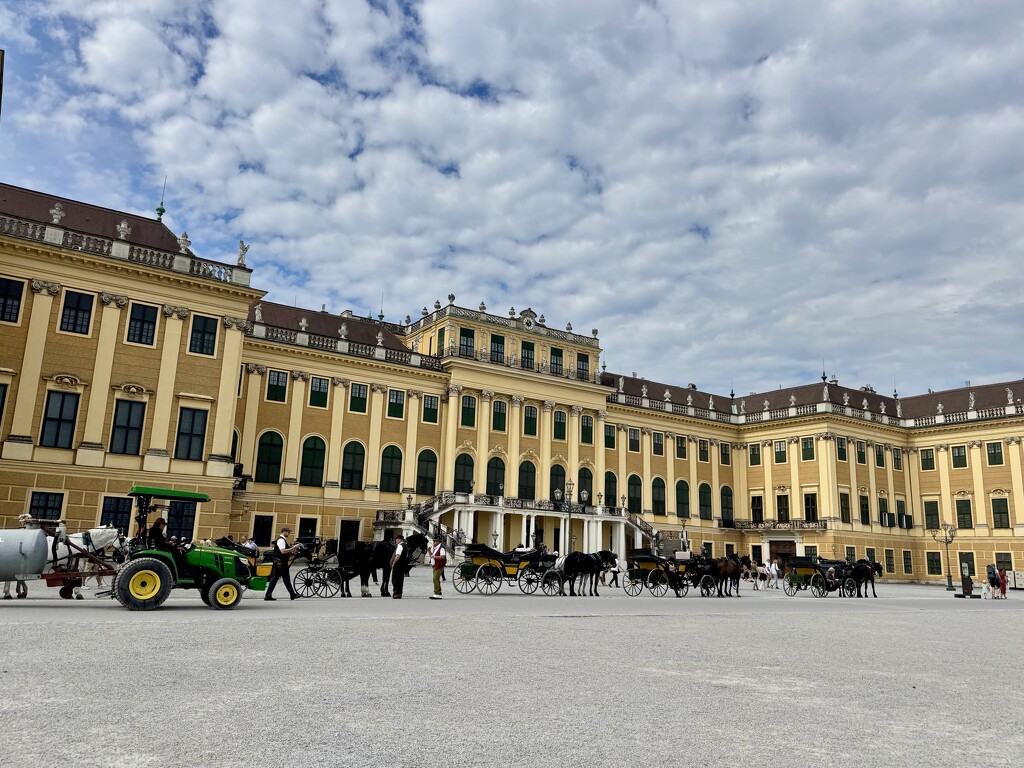 Schönbrunn castle with horses.  by cocobella
