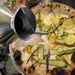 Vegetable and anchovy pizza