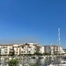 Smoke over the buildings. 