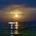 Sunset and boat. 