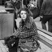 Lady at bus stop