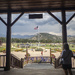 My wife Sherry looks out over the expansive grounds of the YMCA of the West from the Admin. building porch