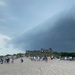 Storm coming and the beach clears fast