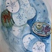 Sand dollars in blue