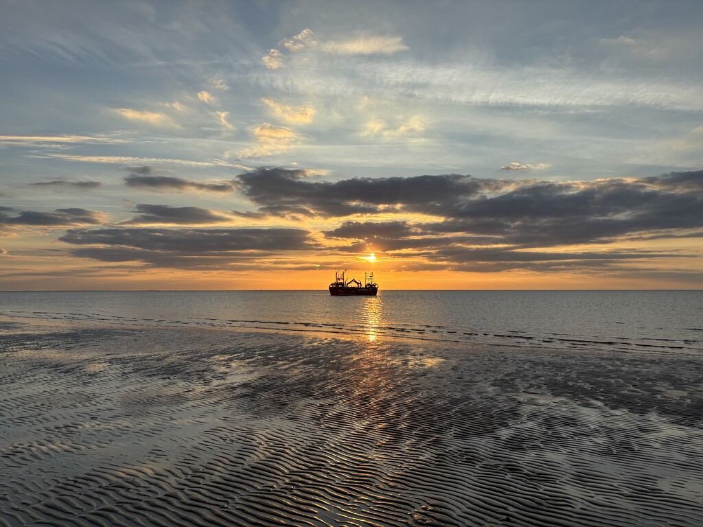 Shrimpers In The Sunset by gillian1912