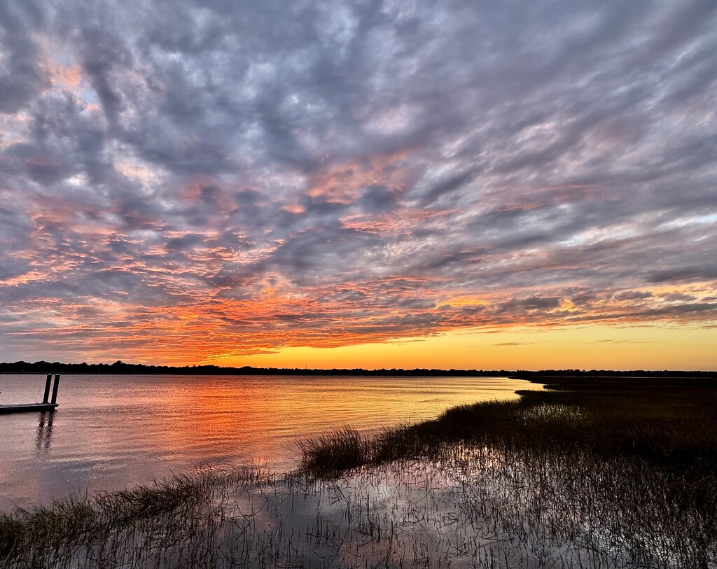 Sunset at high tide by congaree