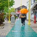 Orange Umbrella in the rain