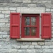 Window With Red Shutters 