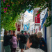 Narrow streets of Mykonos Town, Greece. 
