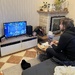 Looking to the tv 
