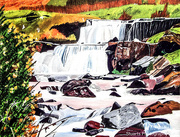 5th Apr 2026 - The waterfall (acrylic painting)