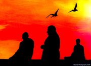 8th Apr 2026 - 3 people in silhouette (acrylic painting)