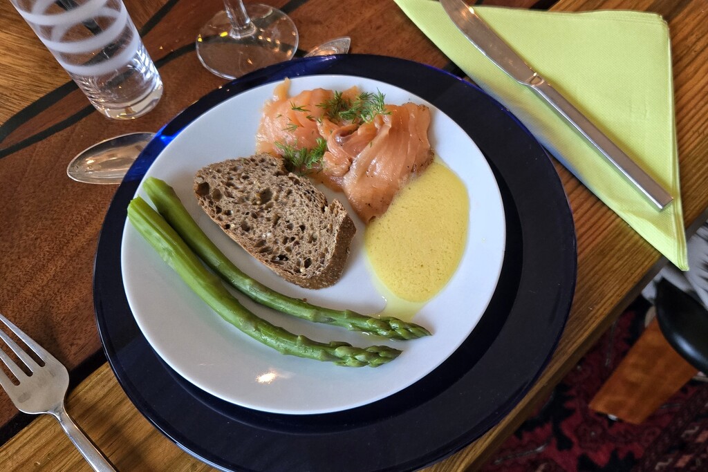 Salmon gravlax with mustard sauce and dill by laroque