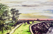 25th Apr 2026 - The Seawall at Goldcliff (acrylic painting)