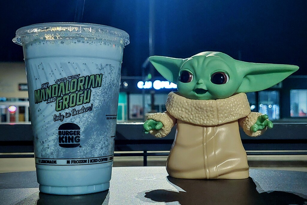 Grogu and his Blue Cookie Milkshake by princessicajessica