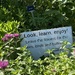 Sign in the library garden