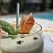 Cold melon soup by the pool